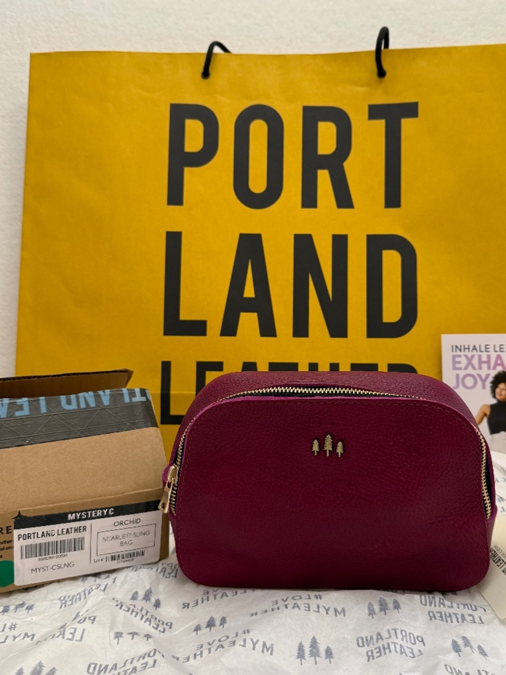 NWT Portland Leather Goods PLG Scarlett Sling Bag in Orchid RARE